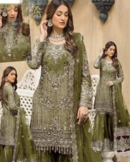 3D Flowers Sequence & Handwork serene fabric