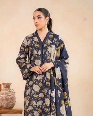 Baroque lawn Bana Doria With Voi Dupatta D4