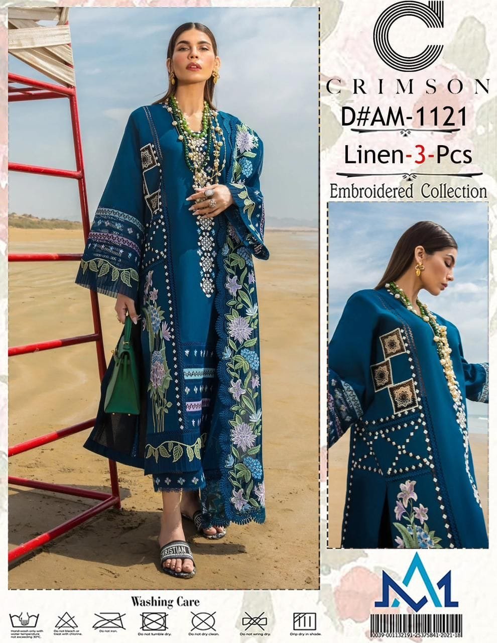 Crimson Chin Winter Collection Linen 3 Piece