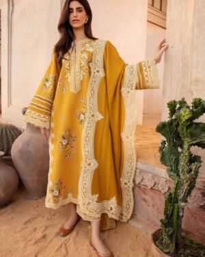Crimson lawn 3pc Embroidered and Chiffon Dupatta