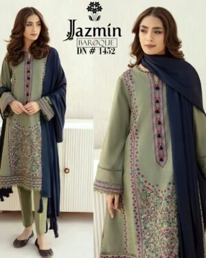 Jazmin Collection 90/70 Lawn With Silk Simple Dupatta