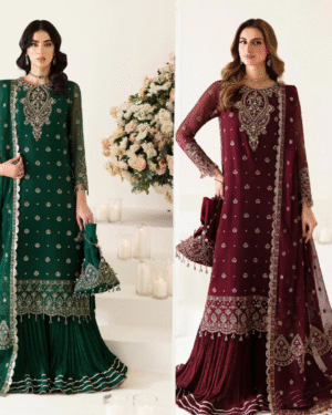 alizeh fashion chiffon suit with silk gharara