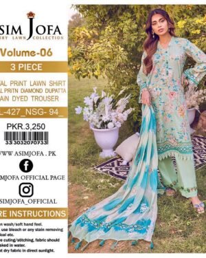 asim jofa collection Vol’23 LAWN 3PC 2023- D3 oyeji