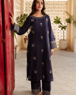 batik 2 piece Dhanak Winter Collection Blue