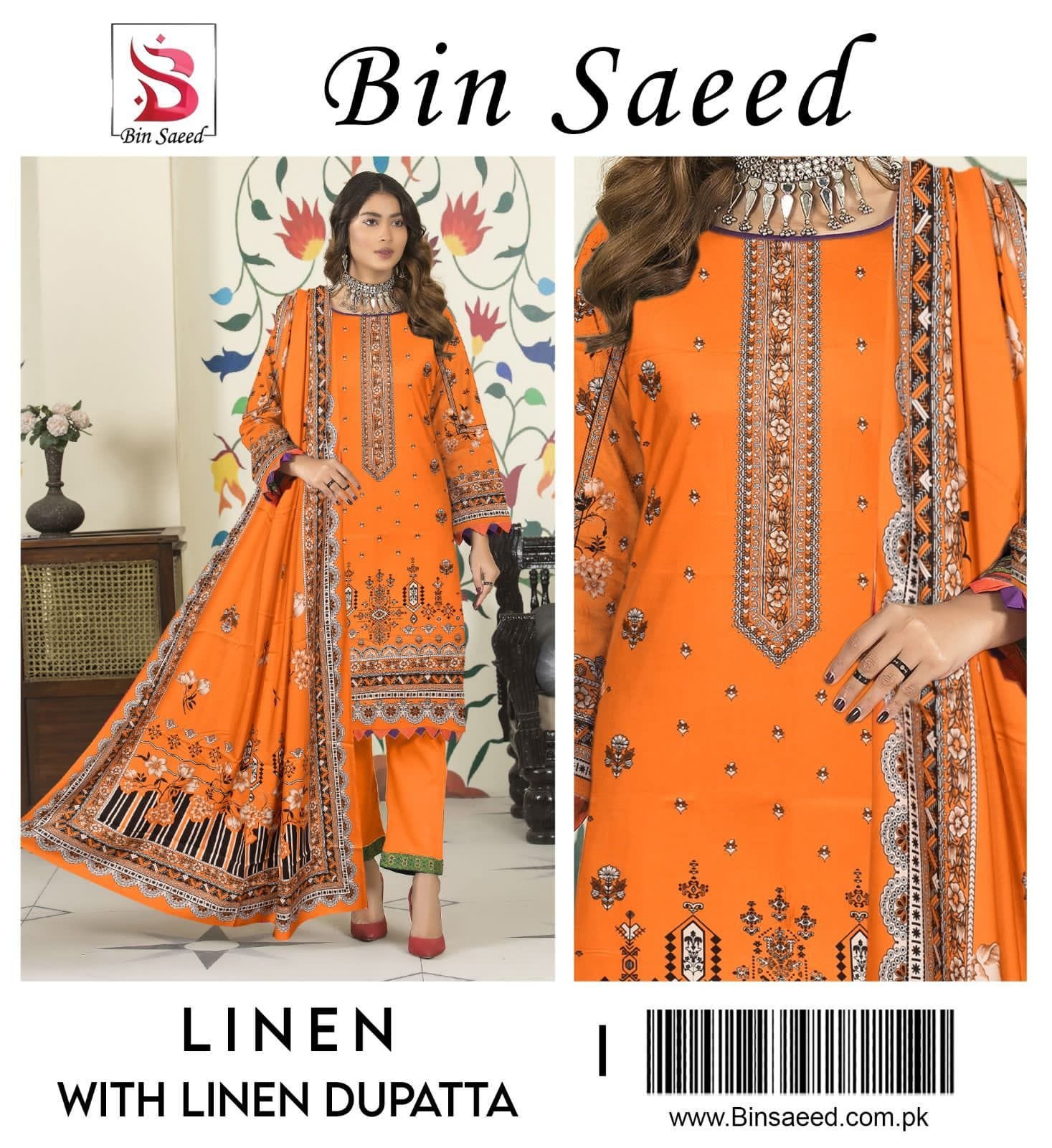 bin saeed Linen With Dupatta Collection 2023