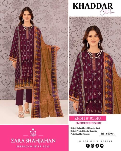 zara shahjahan winter khaddar collection 2022 - Image 2