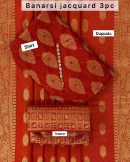 jacquard Fabric Dark Suit With Dupatta C1- oyeji