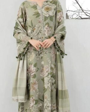 karandi fabric By baroque 3 Pc With Shawl