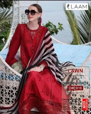 laam Eid Collection 2024 lawn 3 piece suit