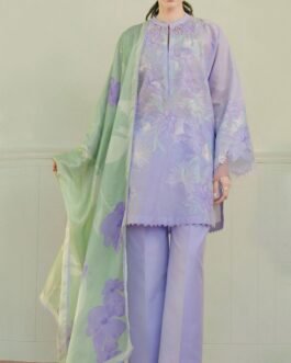 lawn dress design 2024 by Zara shah jahan