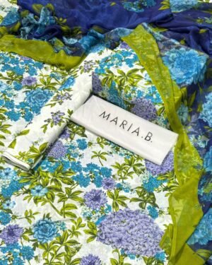 lawn dress design Maria B Allover Collection 2024