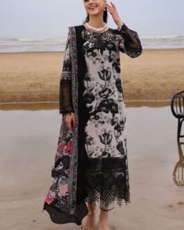 nureh luxury collection 2024 Lawn With Chiffon Dupatta