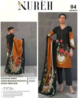nureh winter collection Slub Khaddar 3piece 2023