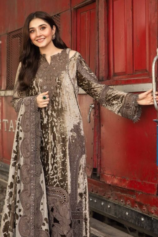 printed lawn shirt design with lace 2025 - Image 2