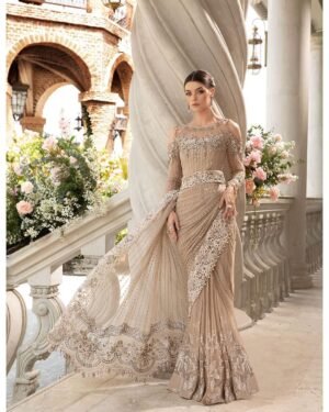 saree designs Fully Heavy Embroidered Net Front