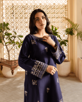 batik 2 piece Dhanak Winter Collection Blue