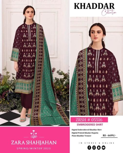 zara shahjahan winter khaddar collection 2022 - Image 5